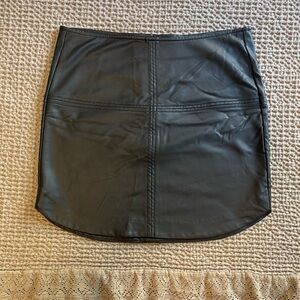Black Faux Leather Mini Skirt